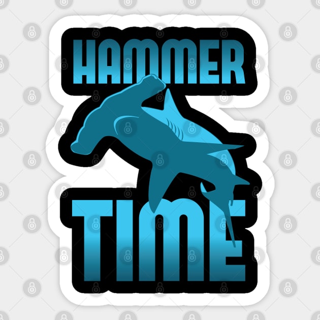 Hammer Time - Hammerhead Shark Sticker by Vector Deluxe